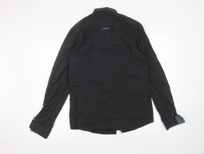 Mens UK Collar Size S Brunswick Smart Black  Dress Shirt