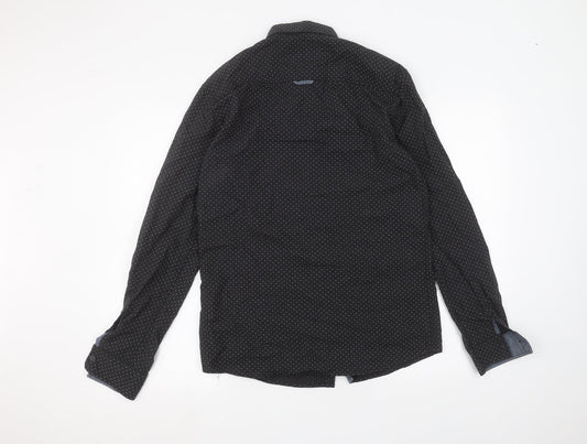 Mens UK Collar Size S Brunswick Smart Black  Dress Shirt