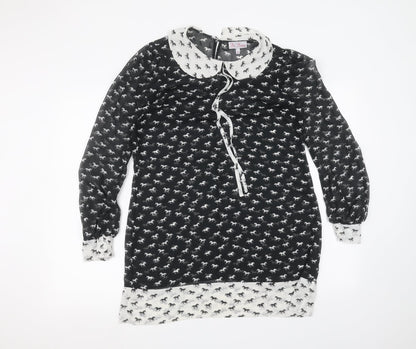 Womens UK Size 12 Be beau Black Basic Blouse