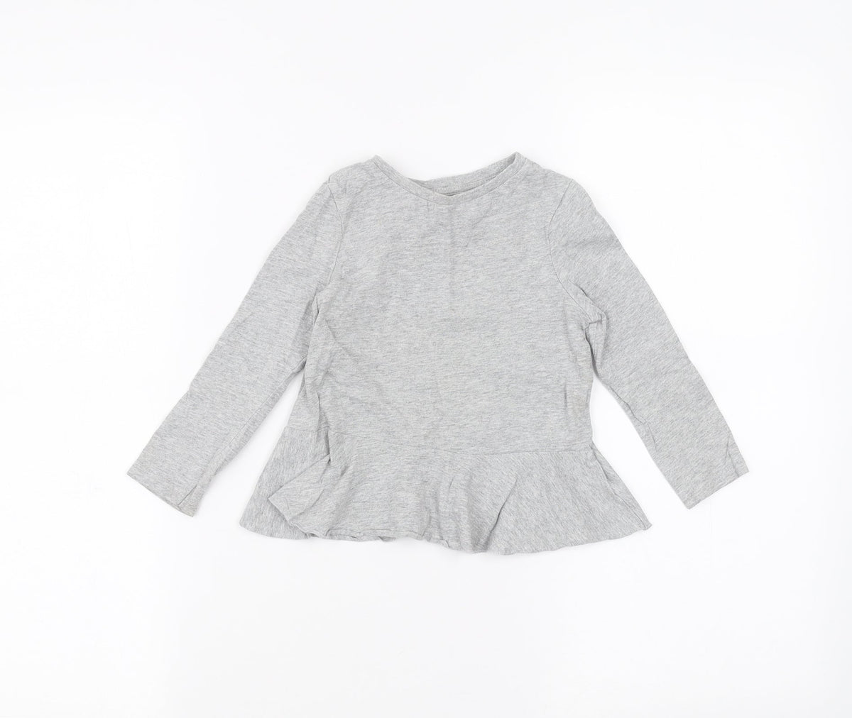 Additional front view of Very girls’ grey basic t-shirt, size 2-3, years
