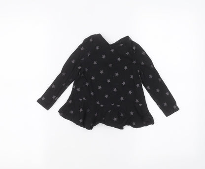 Additional front view of Very girls’ black basic t-shirt, size 2-3, years