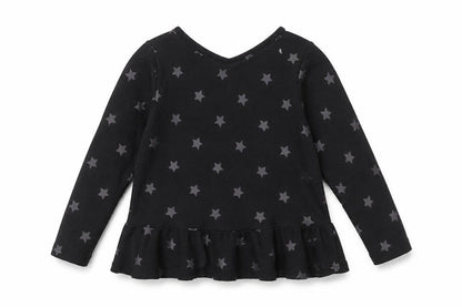 Front view of Very girls’ black basic t-shirt, size 2-3, years