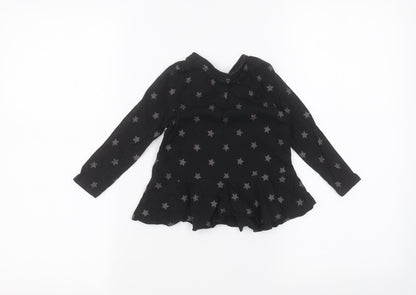 Back view of Very girls’ black basic t-shirt, size 2-3, years