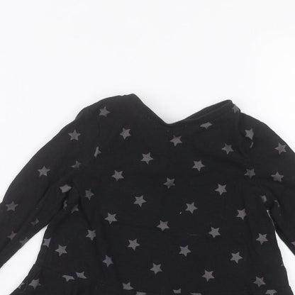 Close-up detail of Very girls’ black basic t-shirt, size 2-3, years
