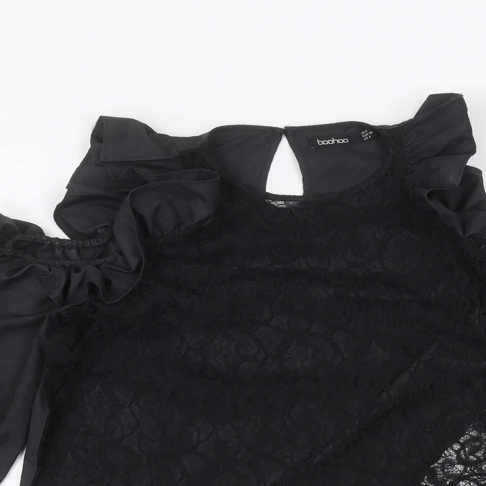 Boohoo Womens Black   Basic T-Shirt Size 8