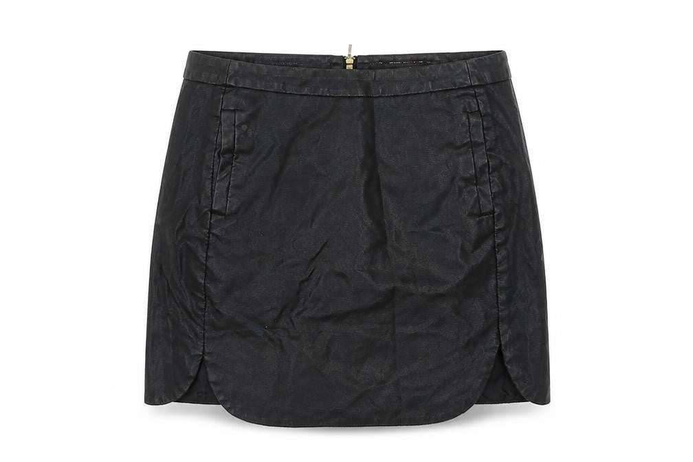 Front view of Fashion women’s black mini skirt, size UK 10
