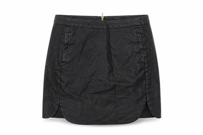 Front view of Fashion women’s black mini skirt, size UK 10