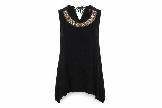 Front view of Atmosphere women’s black basic blouse, size UK 8