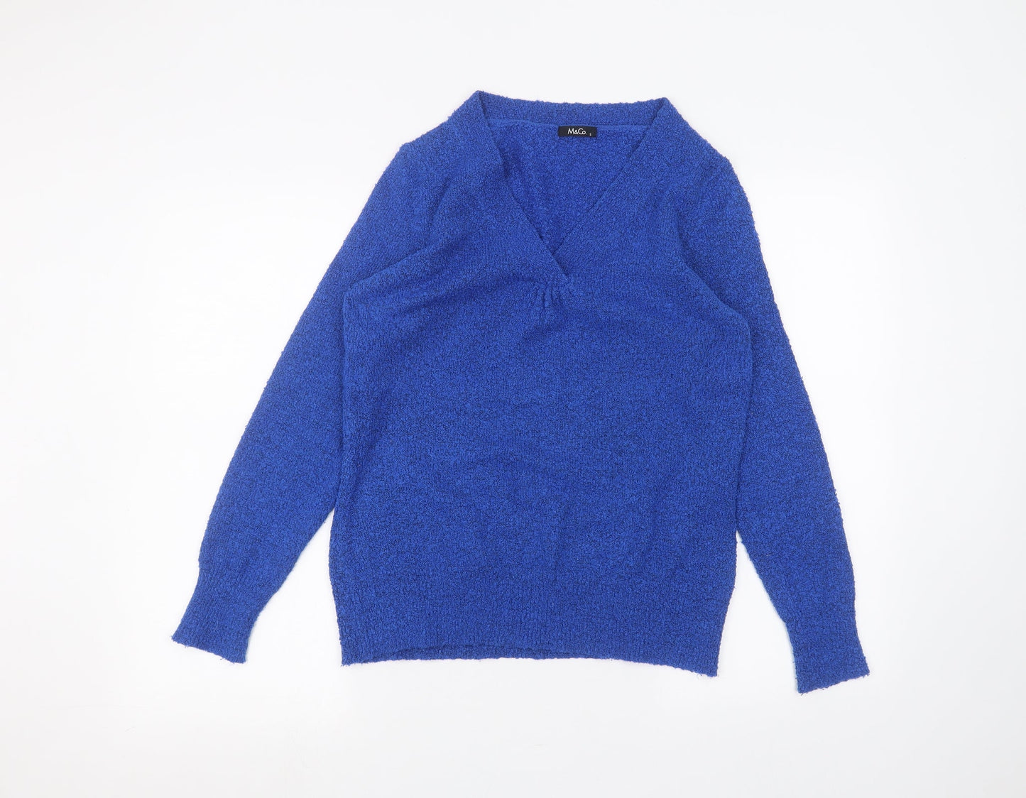 Womens UK Size S M&Co Blue Pullover Jumper