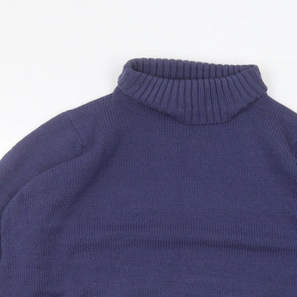 Womens UK Size XL TEXT Blue Pullover Jumper