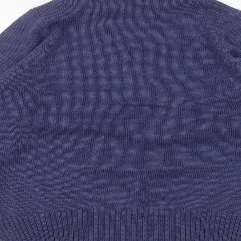 Womens UK Size XL TEXT Blue Pullover Jumper