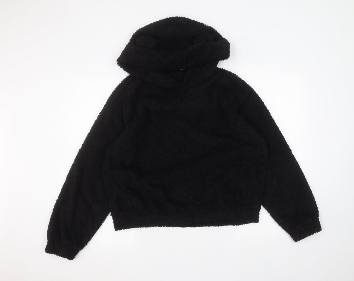 Additional front view of SHEIN women’s black pullover hoodie, size L