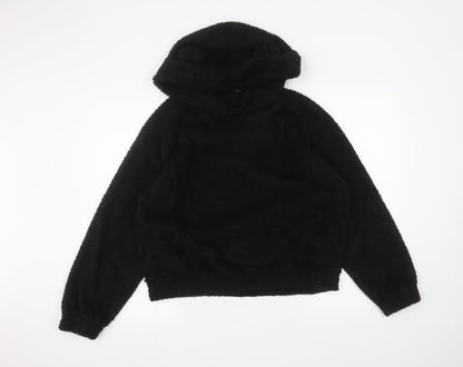Additional front view of SHEIN women’s black pullover hoodie, size L