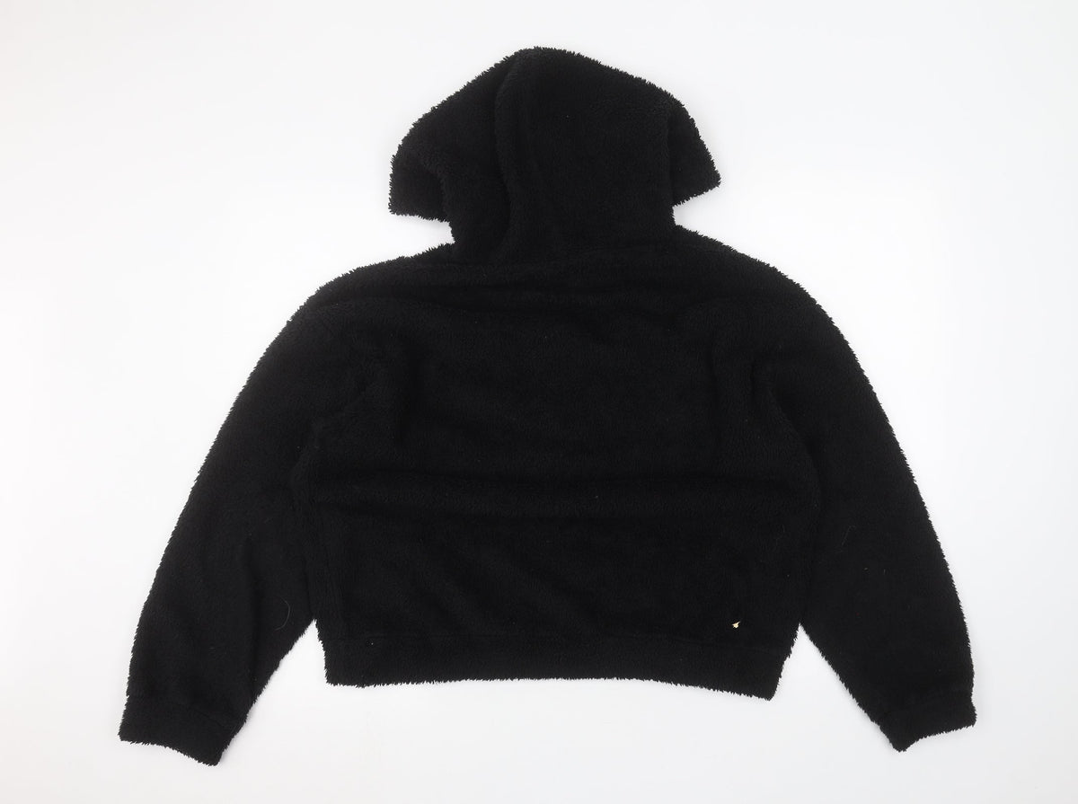 Back view of SHEIN women’s black pullover hoodie, size L