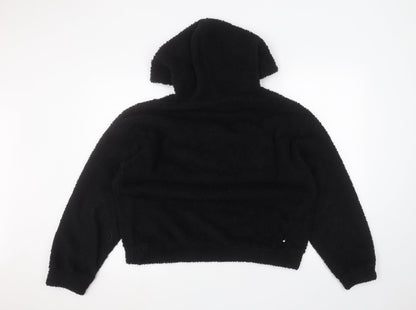 Back view of SHEIN women’s black pullover hoodie, size L
