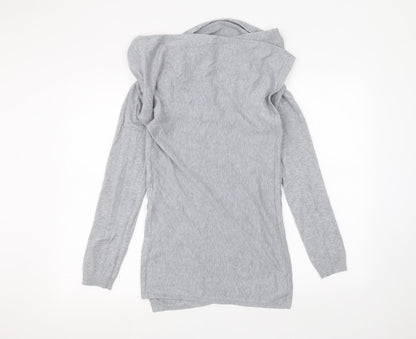 Womens UK Size S Papaya Grey Cardigan Jumper