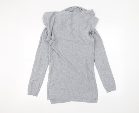 Womens UK Size S Papaya Grey Cardigan Jumper