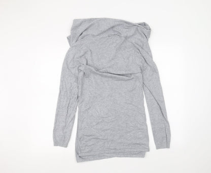 Womens UK Size S Papaya Grey Cardigan Jumper