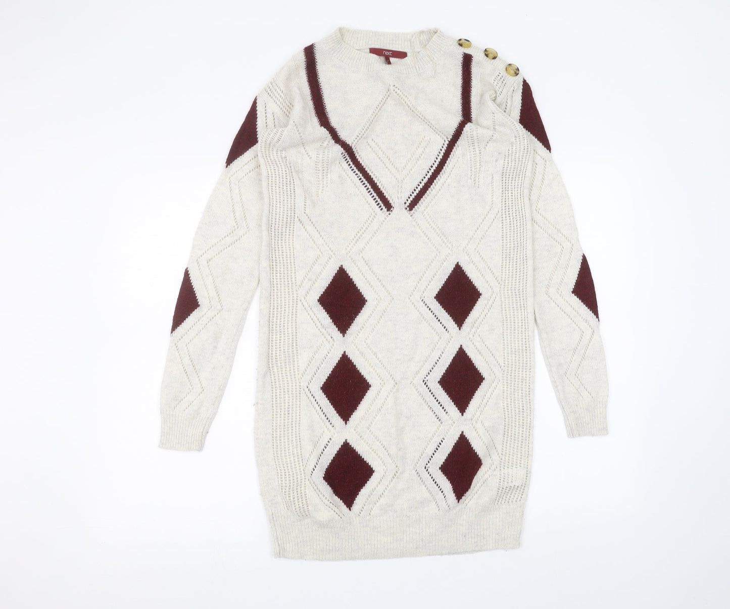 Womens UK Size 8 NEXT White Pullover Jumper