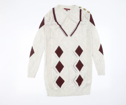 Womens UK Size 8 NEXT White Pullover Jumper