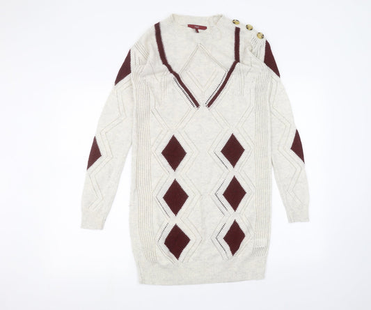 Womens UK Size 8 NEXT White Pullover Jumper