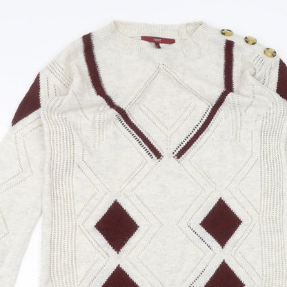 Womens UK Size 8 NEXT White Pullover Jumper
