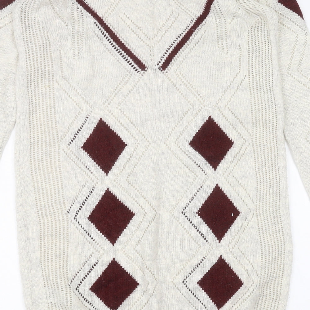Womens UK Size 8 NEXT White Pullover Jumper