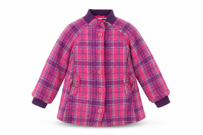 Front view of M&Co girls’ pink jacket, size 4-5, years