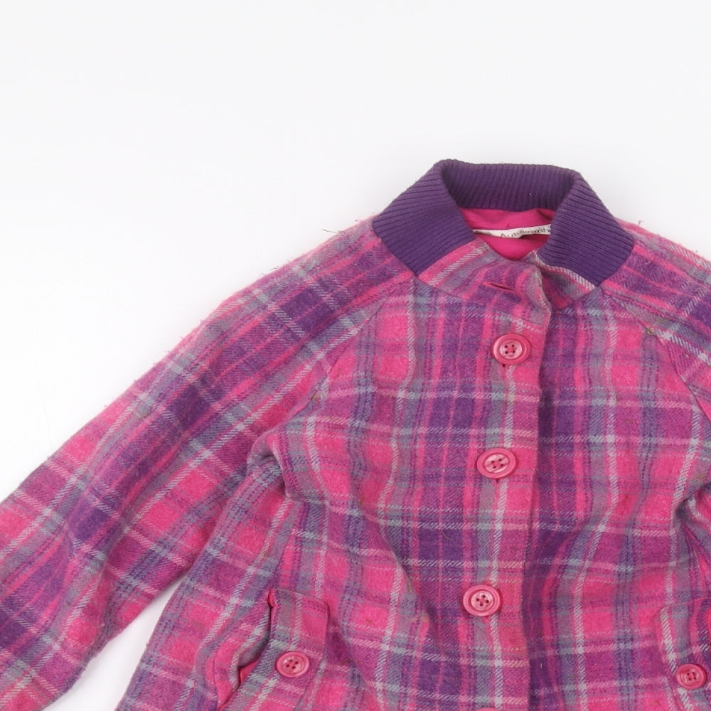 Close-up detail of M&Co girls’ pink jacket, size 4-5, years