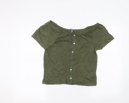 Primark Womens Green   Basic Button-Up Size 4