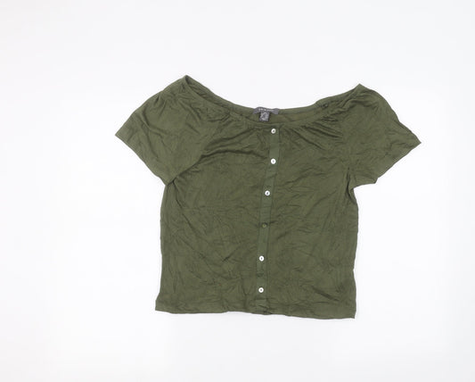 Primark Womens Green   Basic Button-Up Size 4