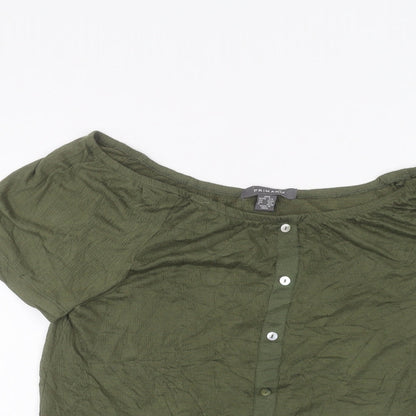 Primark Womens Green   Basic Button-Up Size 4