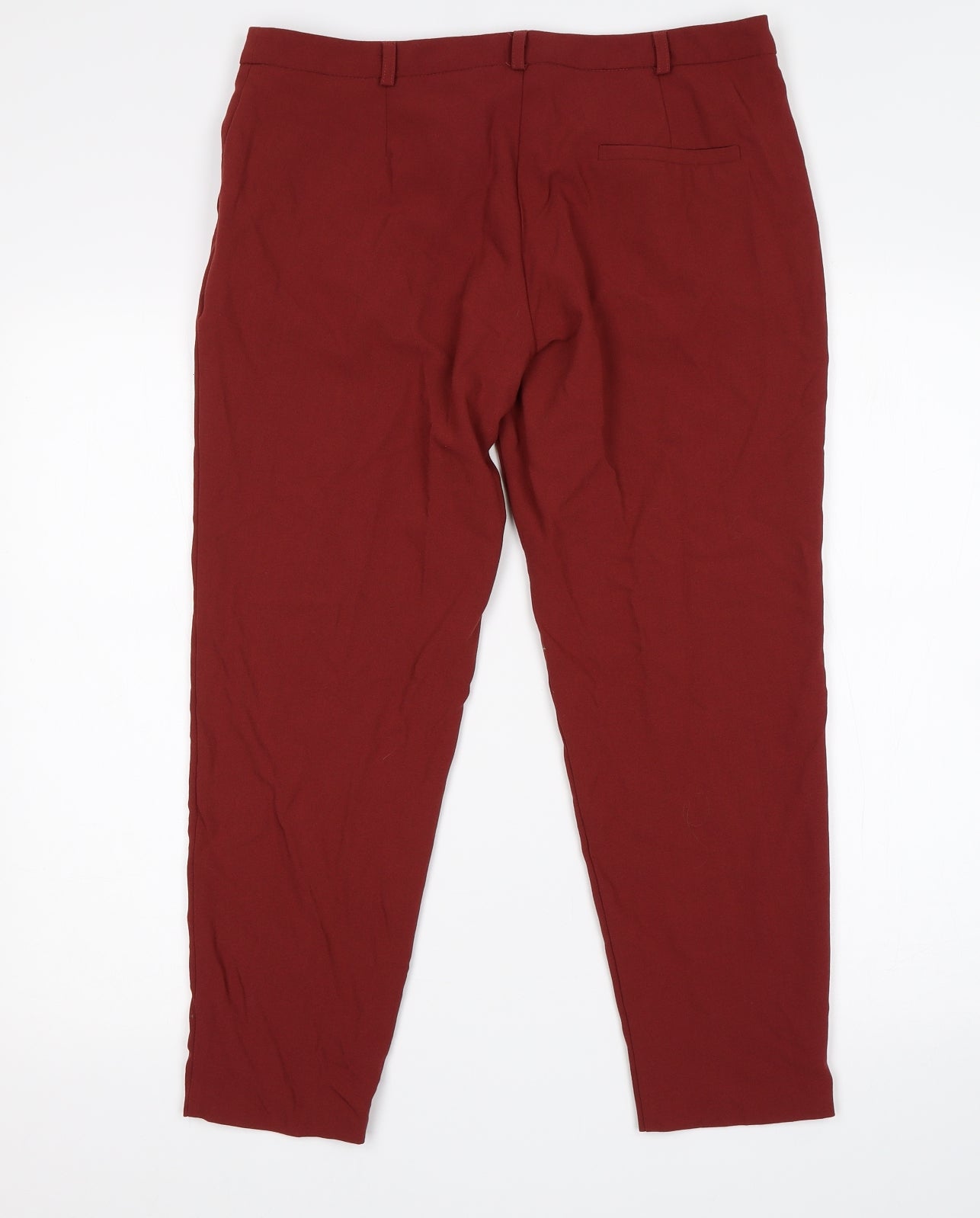 Womens UK Size 12 ASOS Regular Fit Cropped Red Trousers