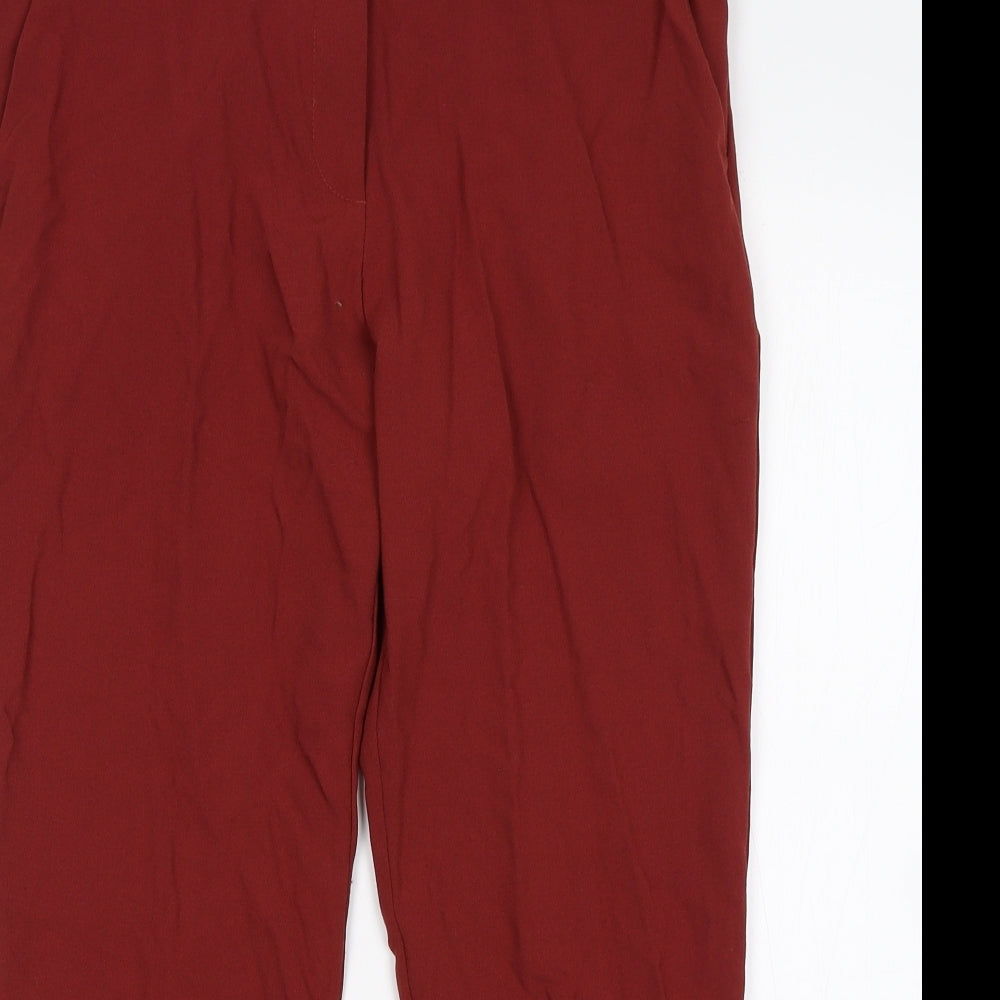 Womens UK Size 12 ASOS Regular Fit Cropped Red Trousers