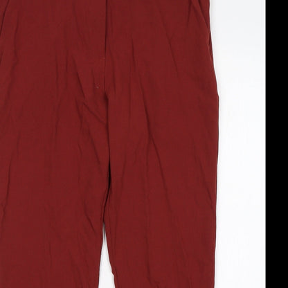 Womens UK Size 12 ASOS Regular Fit Cropped Red Trousers