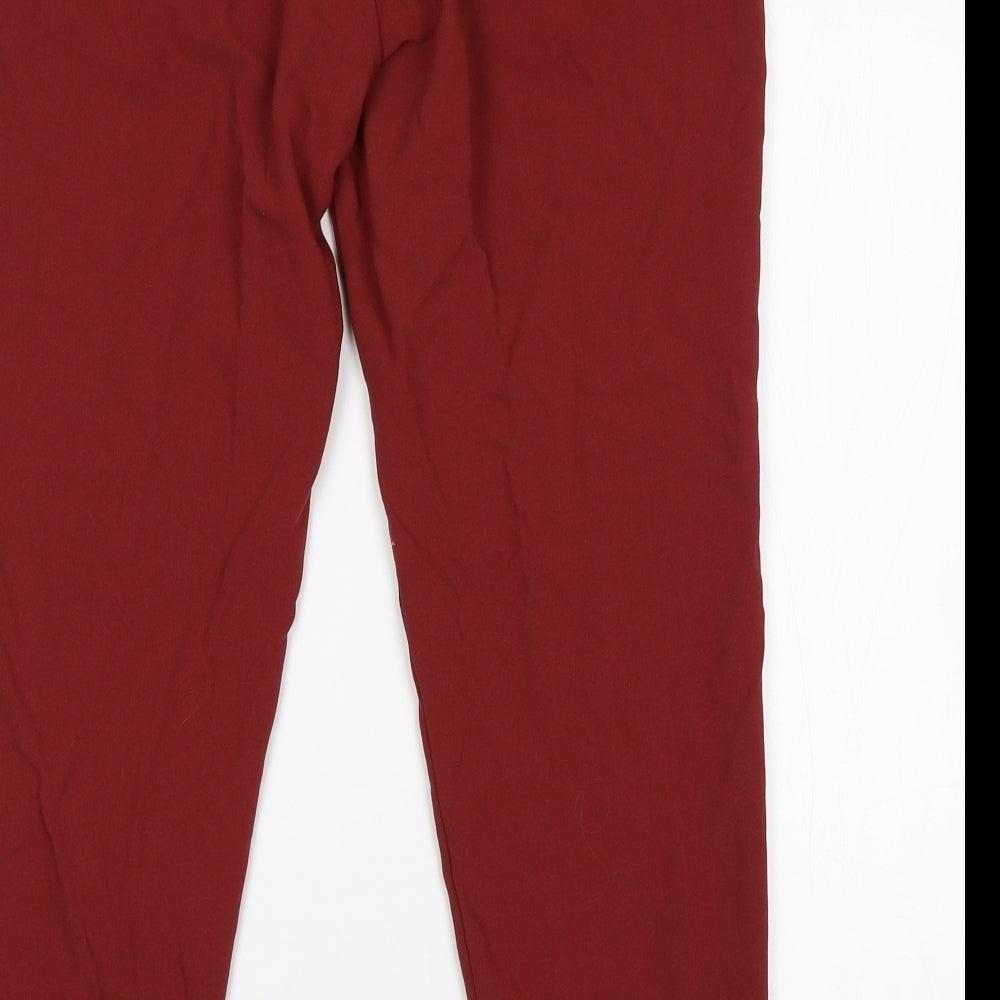 Womens UK Size 12 ASOS Regular Fit Cropped Red Trousers