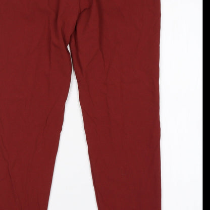Womens UK Size 12 ASOS Regular Fit Cropped Red Trousers
