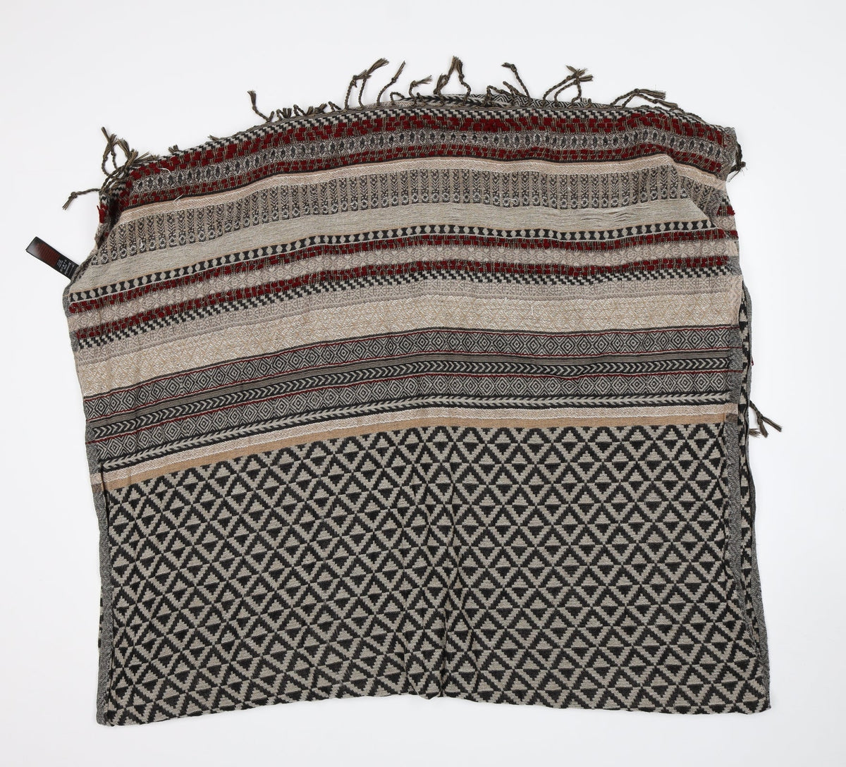 Additional front view of Accessorize women’s multicoloured argyle/diamond shawl/wrap