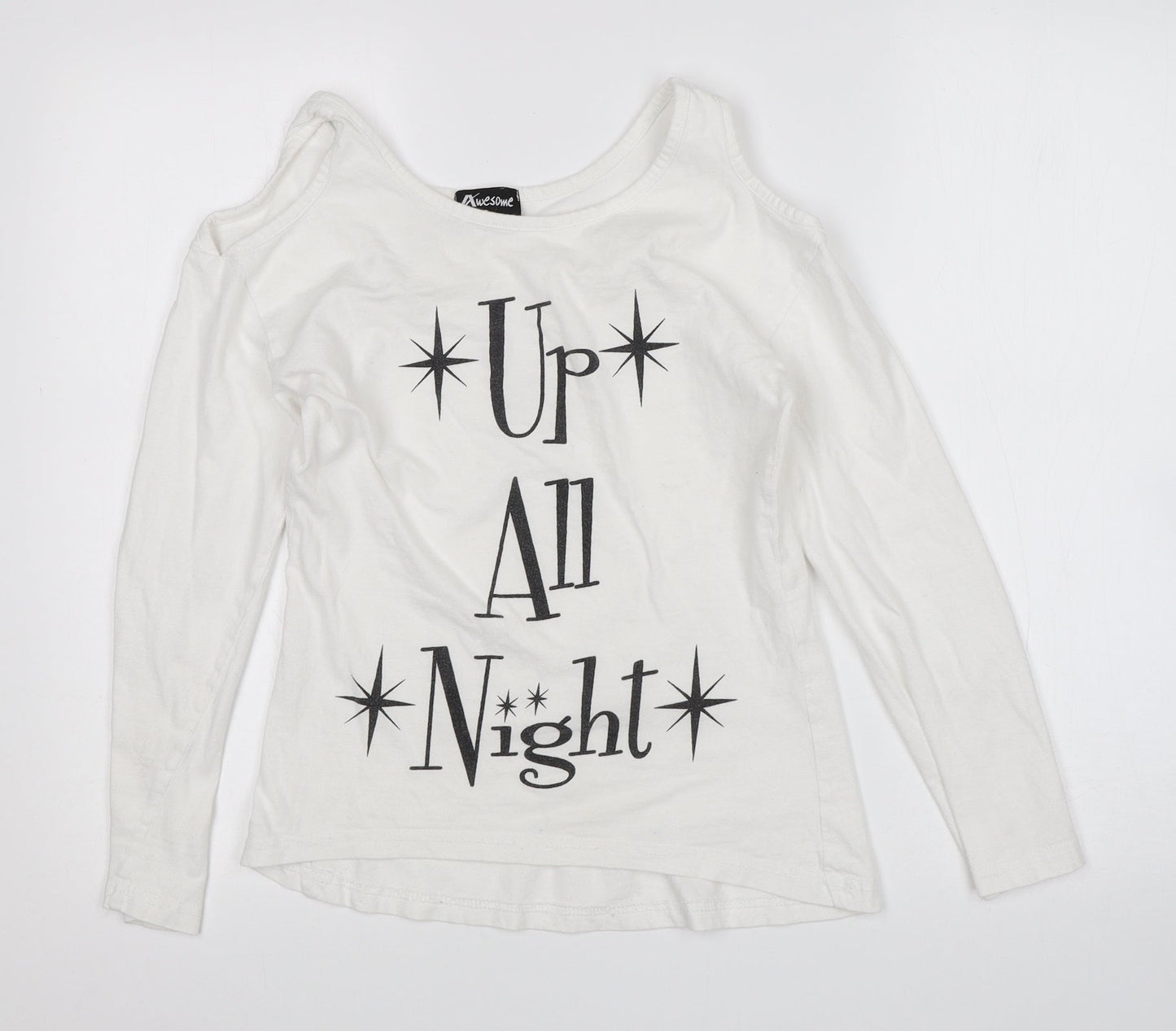 Awesome Womens White   Basic T-Shirt Size S