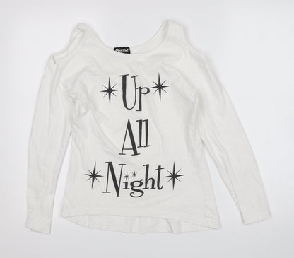 Awesome Womens White   Basic T-Shirt Size S
