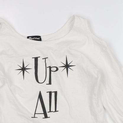 Awesome Womens White   Basic T-Shirt Size S