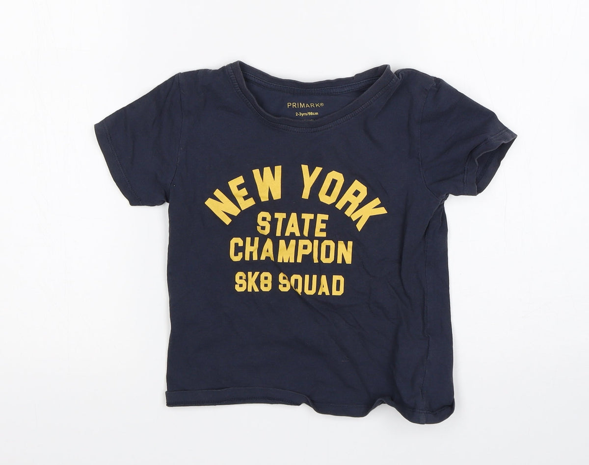 Additional front view of Primark boys’ blue basic t-shirt, size 2-3, years
