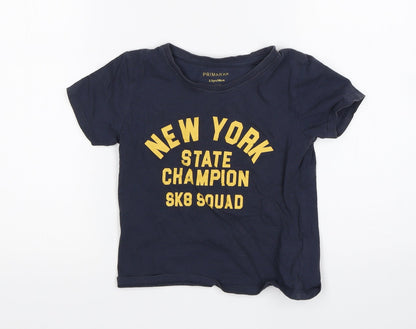 Additional front view of Primark boys’ blue basic t-shirt, size 2-3, years