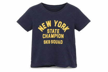 Front view of Primark boys’ blue basic t-shirt, size 2-3, years