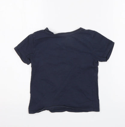 Back view of Primark boys’ blue basic t-shirt, size 2-3, years