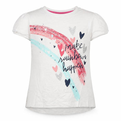 Front view of Minnie Minors girls’ white basic t-shirt, size 4, years