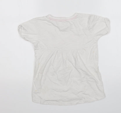 Minnie Minors Girls White   Basic T-Shirt Size 4 Years