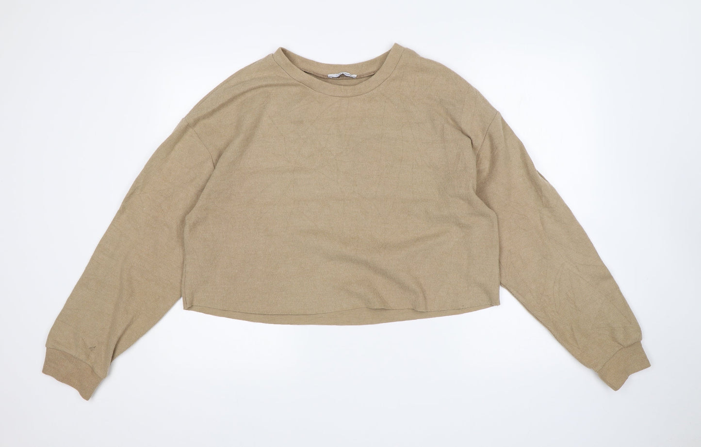Womens UK Size L Zara Beige Pullover Jumper