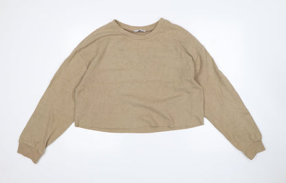 Womens UK Size L Zara Beige Pullover Jumper