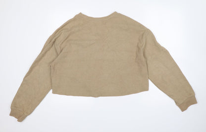 Womens UK Size L Zara Beige Pullover Jumper